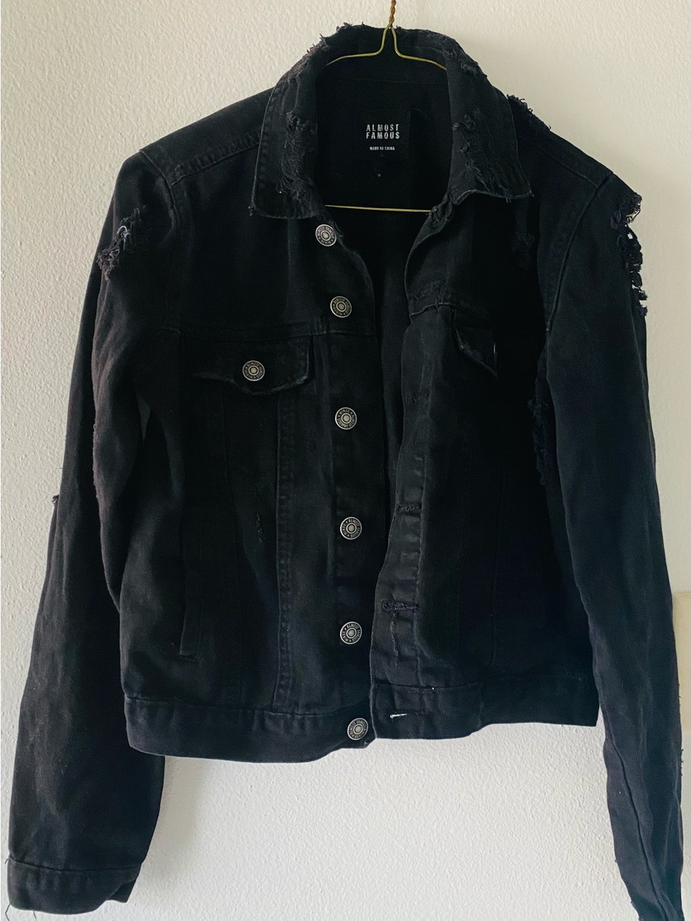 Black Distressed Denim Jacket